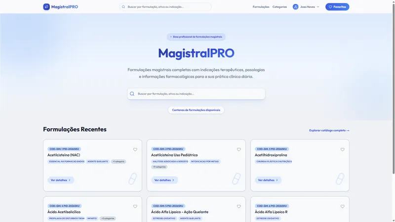 Acervo do MagistralPRO com a busca e as formulações recentes